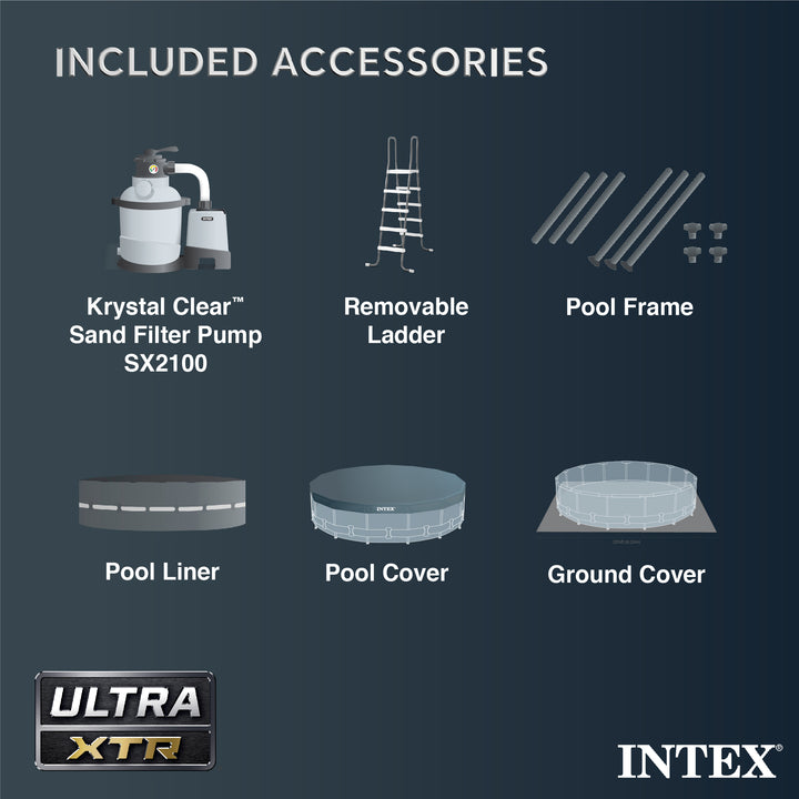 Intex 18Ft x 52In Ultra XTR Frame Round Above Ground Swimming Pool Set with Pump