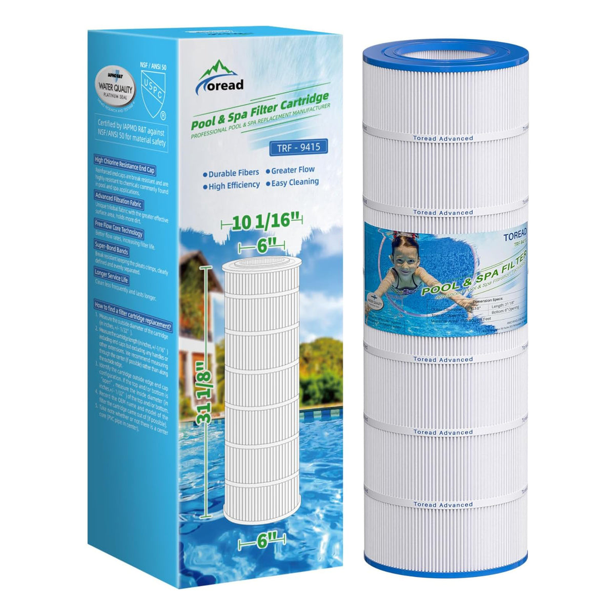 Pentair CC150 Pool Filter Replaces Select Pentair Clean and Clear 150, Unicel, and Filbur Model Cartridges