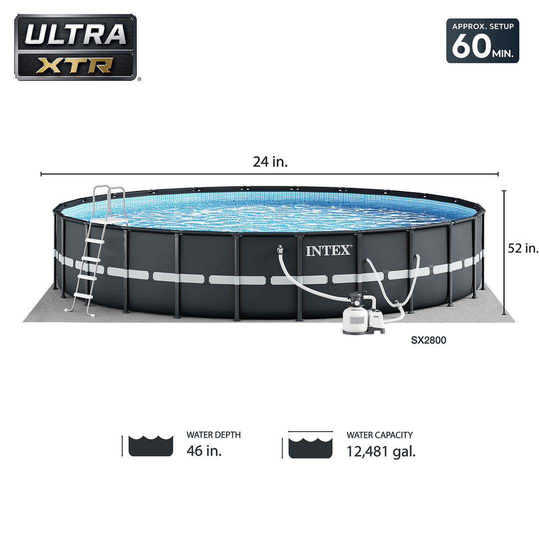 Intex 26339EH 24' x 52" Round Ultra XTR Frame Swimming Pool Set with Filter Pump