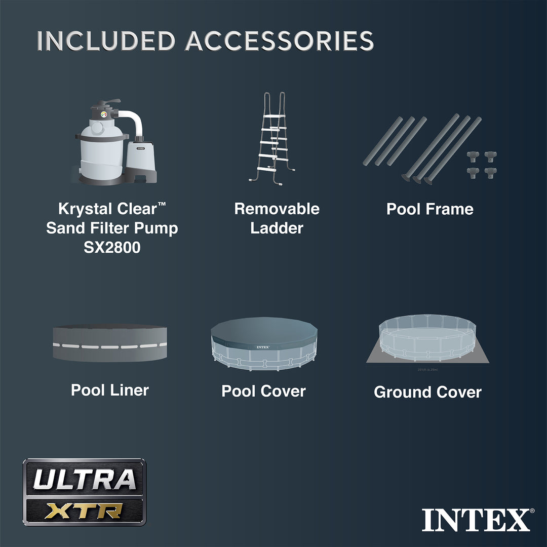Intex Ultra XTR 24' x 52" Round Above Ground Pool & 2 Pack OptiFlow Filter Sand