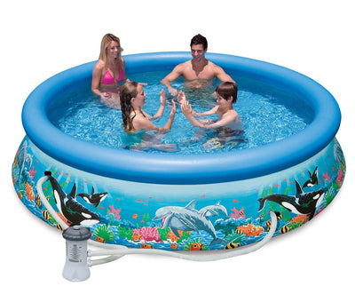 Intex 10' x 30" Easy Set Kids Inflatable Above Ground Swimming Pool (Used)