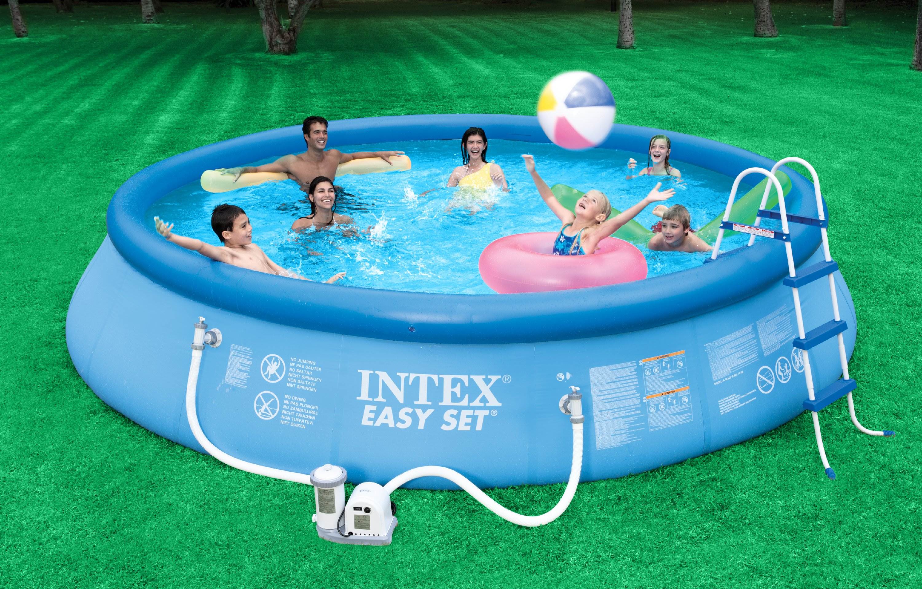 INTEX 18' x42" Easy Set Above Ground Swimming Pool Set (Open Box)