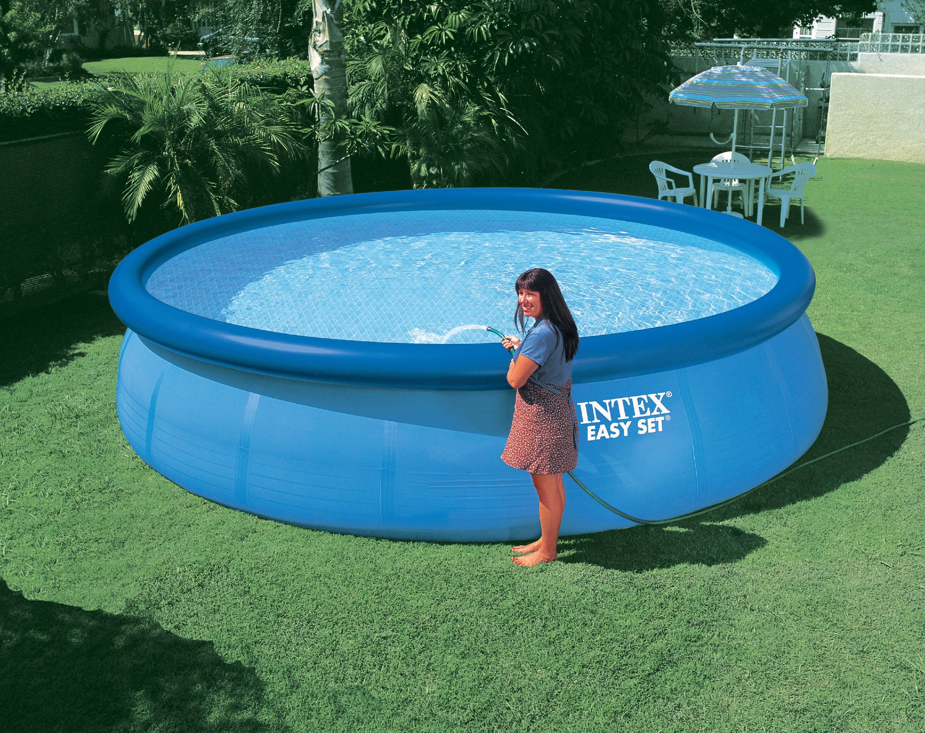 INTEX 18' x42" Easy Set Above Ground Swimming Pool Set (Open Box)