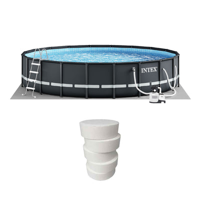 Intex 26' x 52" Ultra Frame Above Ground Pool Set with 3 Inch Chlorine Tabs - VMInnovations