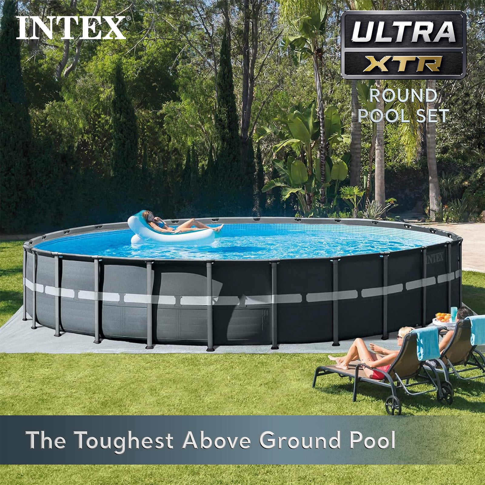 Intex Ultra XTR Frame 26 Foot x 52 Inch Round Above Ground Swimming Pool Set - VMInnovations