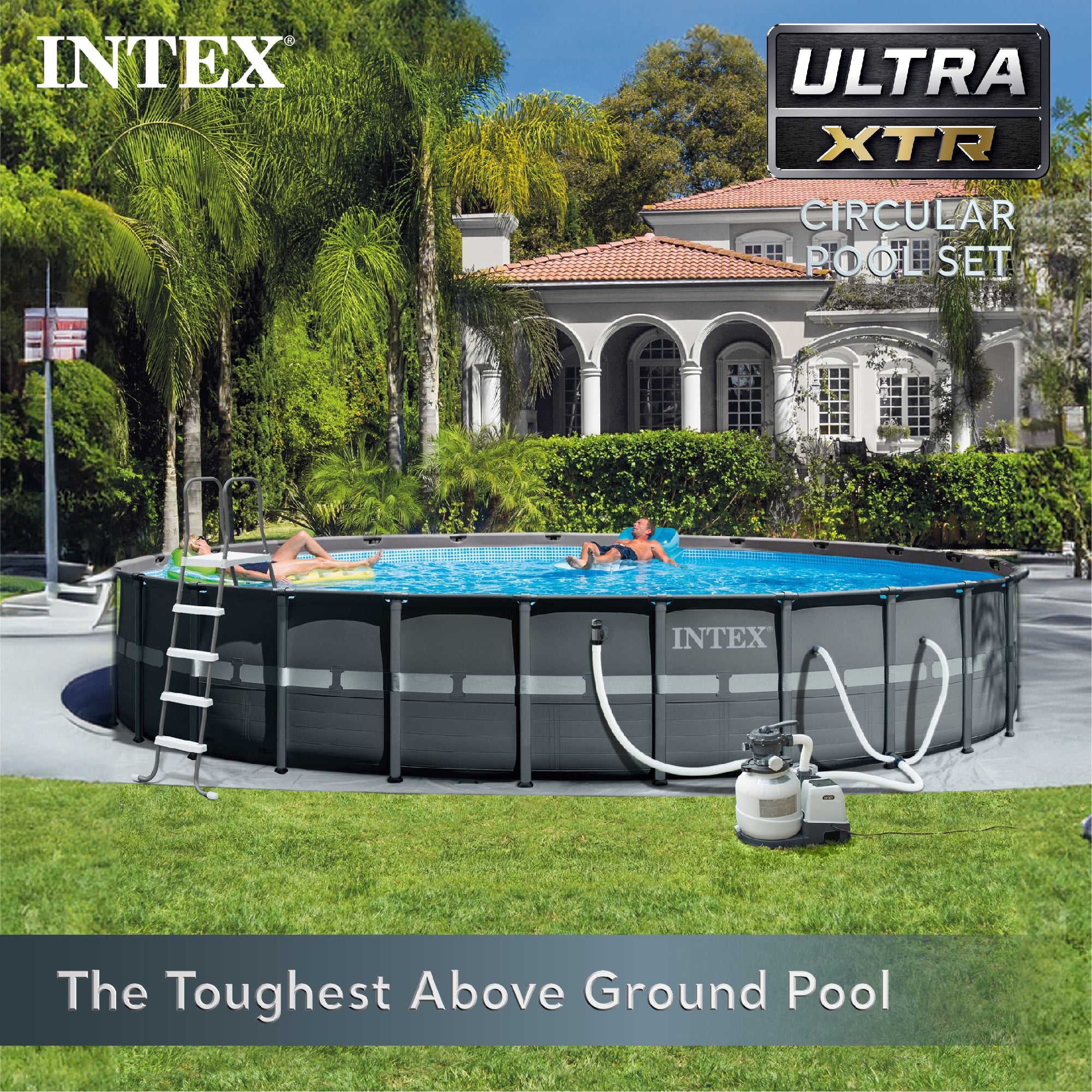 Intex 26ft x 52in Ultra Frame Swimming Pool Set & Pool Chemical Maintenance Kit - VMInnovations