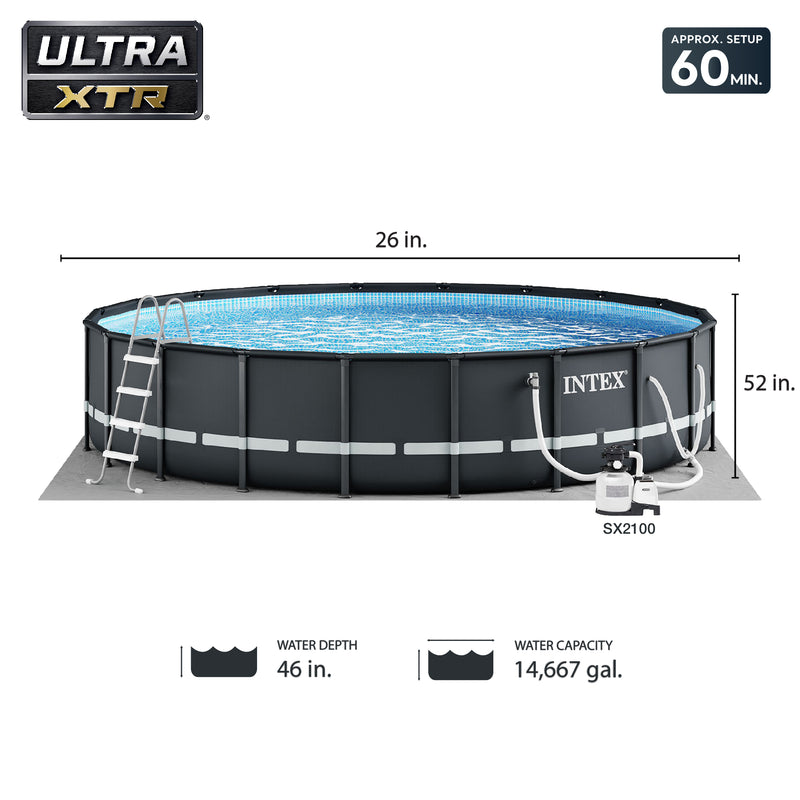 26 Ft x 52 In Ultra Frame Above Ground Swimming Pool with Pump&Ladder (Open Box)