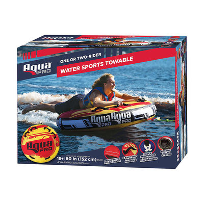 AquaPro 60 In Deck Style Towable, Yellow & Red with 96 In Tiger Towable, Orange