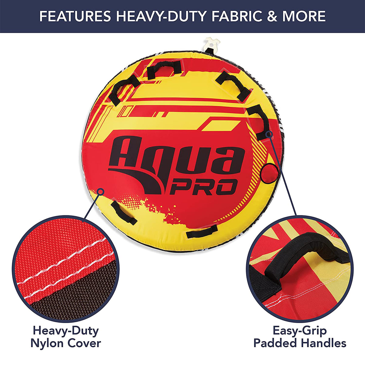AquaPro Deck Style Towable 50" 1 Person Rider & 60" 1 Person Rider, Yellow & Red