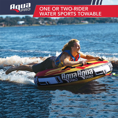 AquaPro Heavy Duty 60 In 1 Rider, Yellow & Red, and 65 In 2 Rider, Yellow & Blue