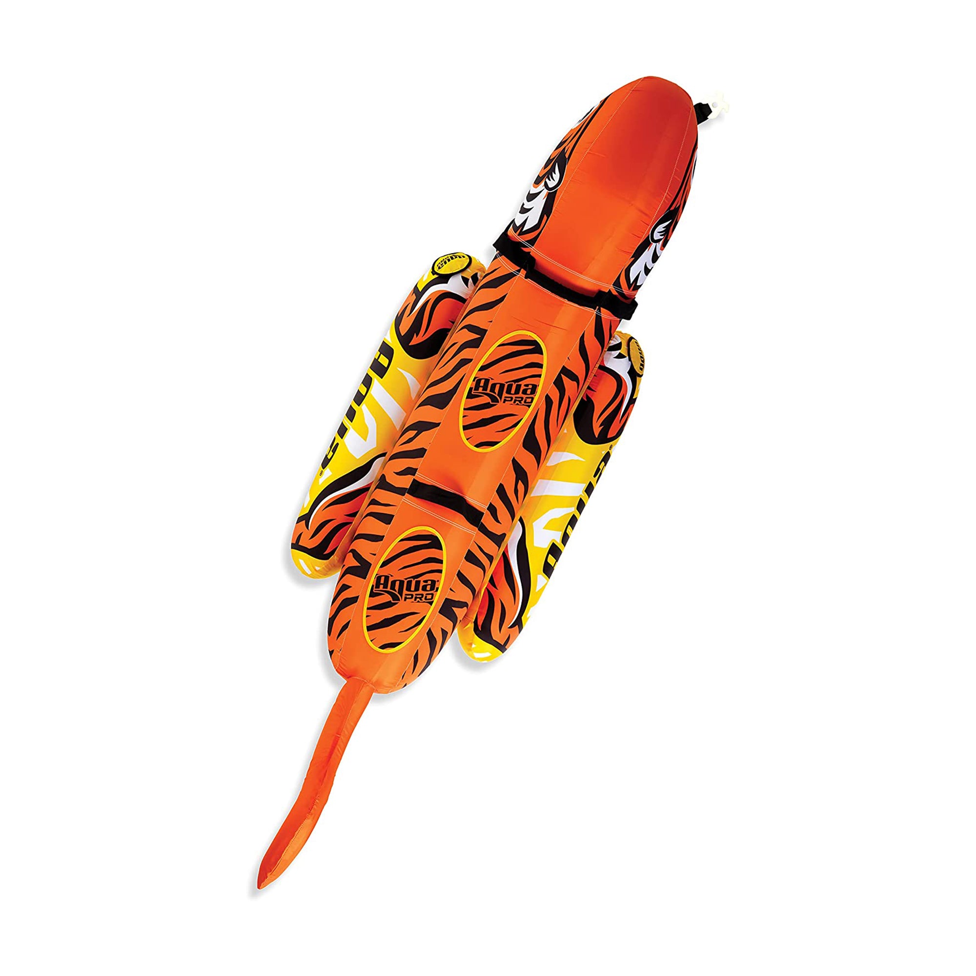 AquaPro 60 In Deck Style Towable, Yellow & Red with 96 In Tiger Towable, Orange