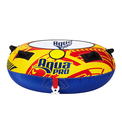 AquaPro 50 In Heavy Duty Nylon Deck Style 1 Person Rider, Yellow and Red (Used)