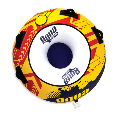 AquaPro 50 In 1 Rider Towable, Yellow & Red, with 96 In Tiger 2 Person Towable