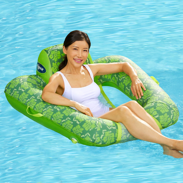 Aqua Leisure Zero Gravity Inflatable Swimming Pool Lounge Chair Float, Green, 4