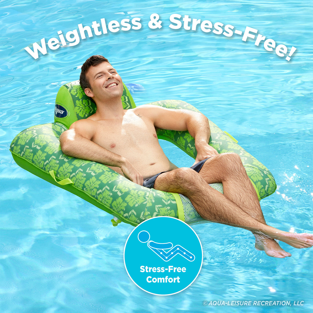 Aqua Leisure Zero Gravity Inflatable Swimming Pool Lounge Chair Float, Green, 3 - VMInnovations