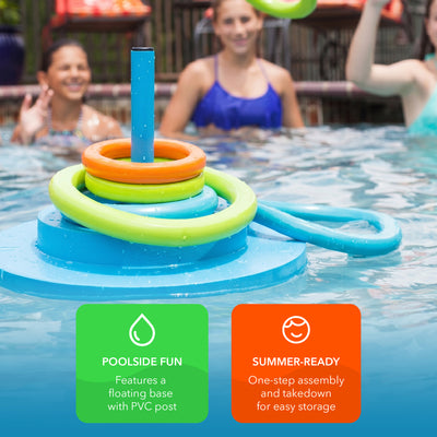 TRC Recreation Floating Foam Ring Toss Pool Game w/4 Rings, Orange (Open Box) - VMInnovations