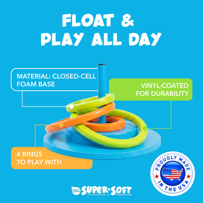 TRC Recreation Floating Foam Ring Toss Pool Game w/4 Rings, Orange (Open Box) - VMInnovations