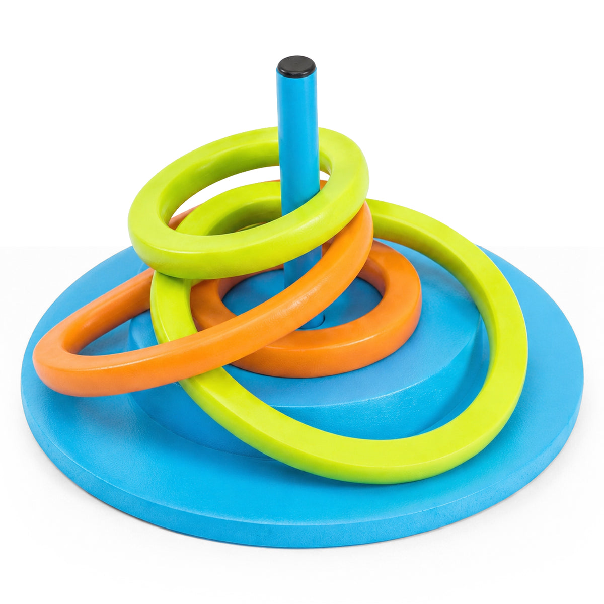 TRC Recreation Floating Foam Ring Toss Swimming Pool Game with 4 Rings, Orange