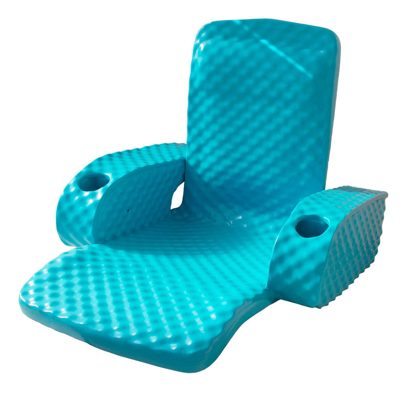 TRC Recreation Folding Baja Chair Swimming Pool Float Armchair, Tropical Teal