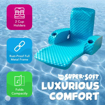TRC Recreation Folding Baja II Lounger Foam Pool Float, Tropical Teal (Open Box) - VMInnovations