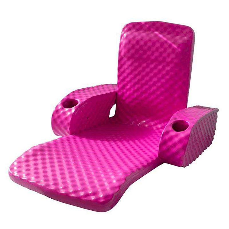 TRC Recreation Folding Baja II Lounge Portable Swimming Pool Float Flamingo Pink