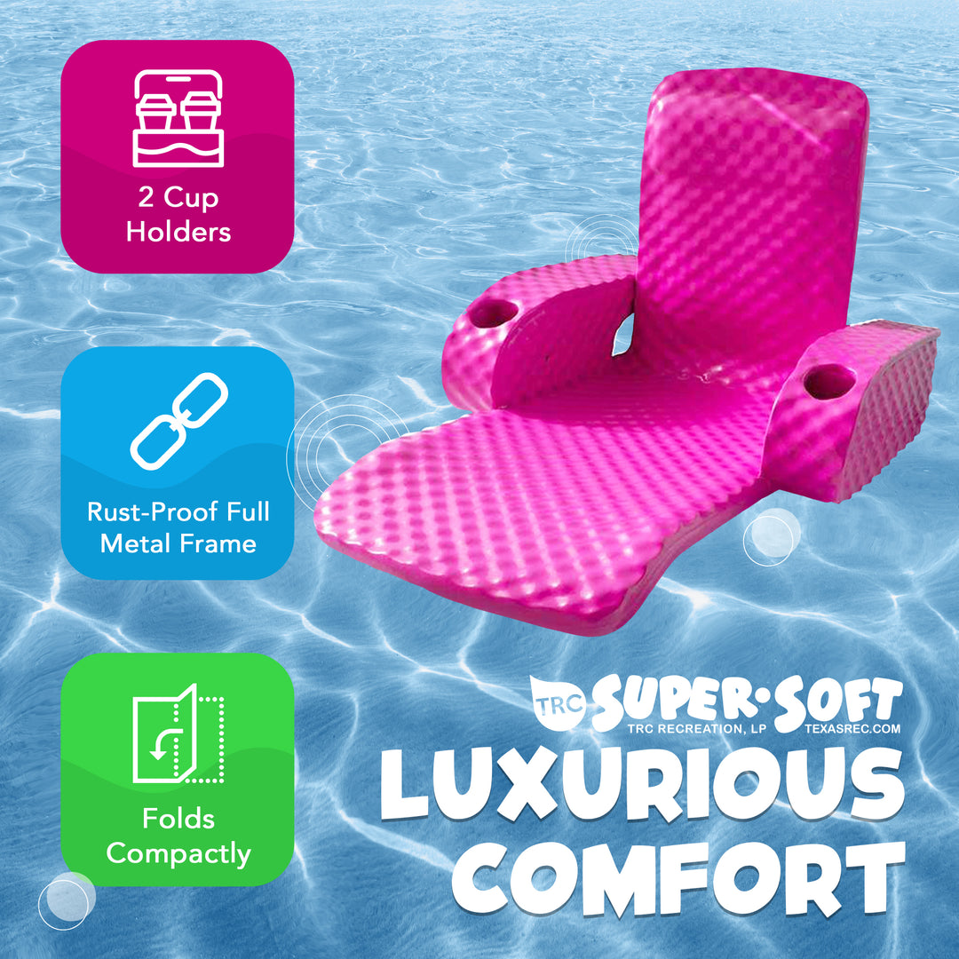 TRC Recreation Folding Baja II Lounge Portable Swimming Pool Float Flamingo Pink