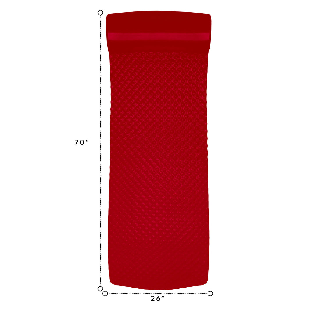 TRC Super Soft 2 Inch Thick Vinyl Foam Swimming Pool Float Mat, Red (Used)