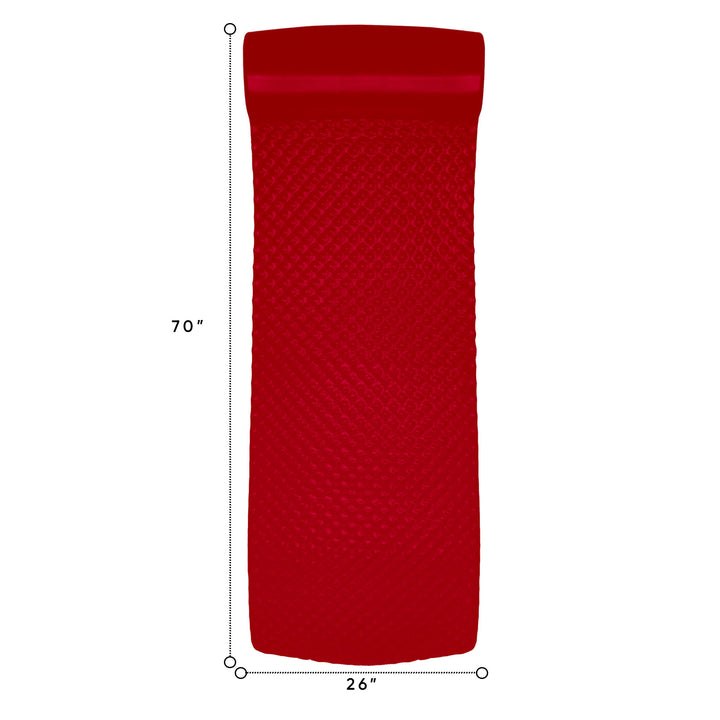 TRC Super Soft 2 Inch Thick Vinyl Foam Swimming Pool Float Mat, Red (Used)