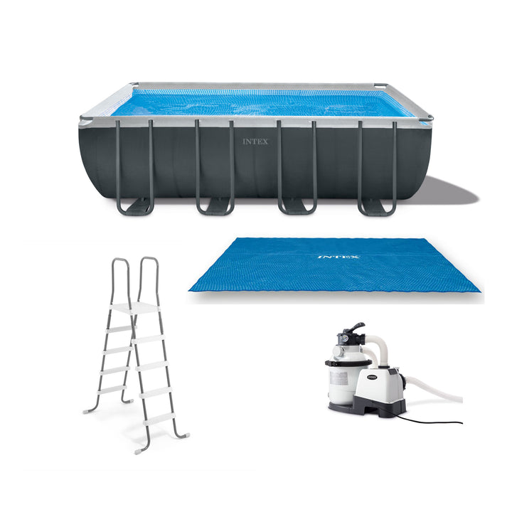 INTEX Ultra 18'x 9'x52" Ultra XTR Rectangular Frame Swimming Pool & Solar Cover