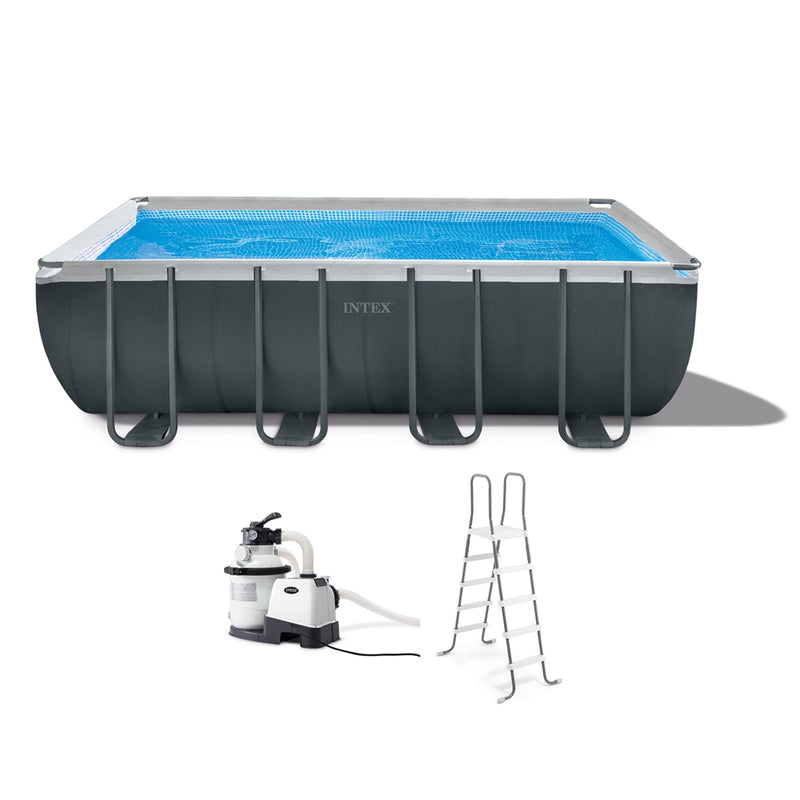 Intex 18Ft x 52In Ultra XTR Rectangular Frame Swimming Pool Kit w/Pump & Canopy