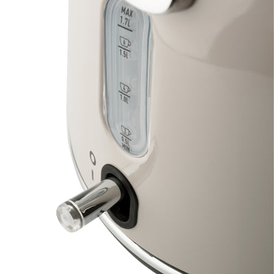 Haden Dorset 4 Slice Wide Slot Toaster & Electric Water Kettle, Putty & Chrome