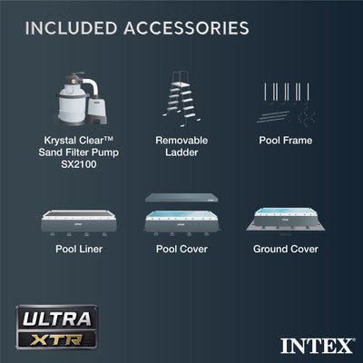 Intex 24' x 12' x 52" Rectangular Ultra XTR Frame Pool w/ Sand Filter (Used)