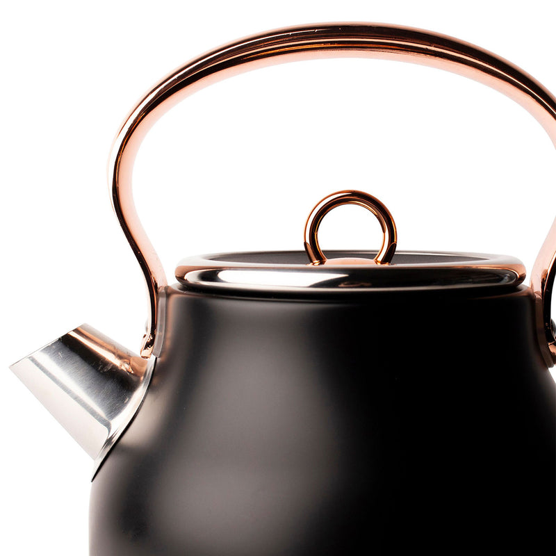 Haden Heritage Stainless Steel Electric Tea Kettle with Toaster, Black/Copper