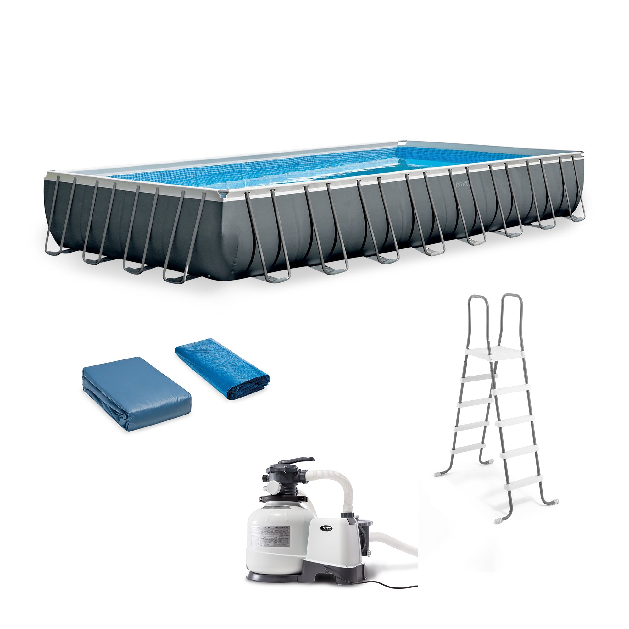 Intex Ultra XTR Frame Pool Bundle with Pump & Pool Care Chlorine Tablets, 50 Lb