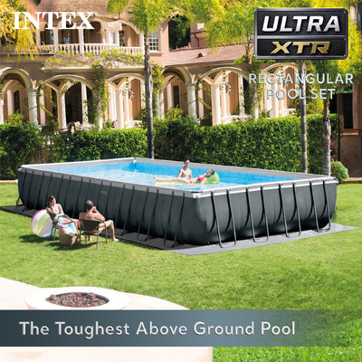 Intex 32' x 16' x 52" Ultra XTR Rectangular Above Ground Pool, Gray (Open Box)