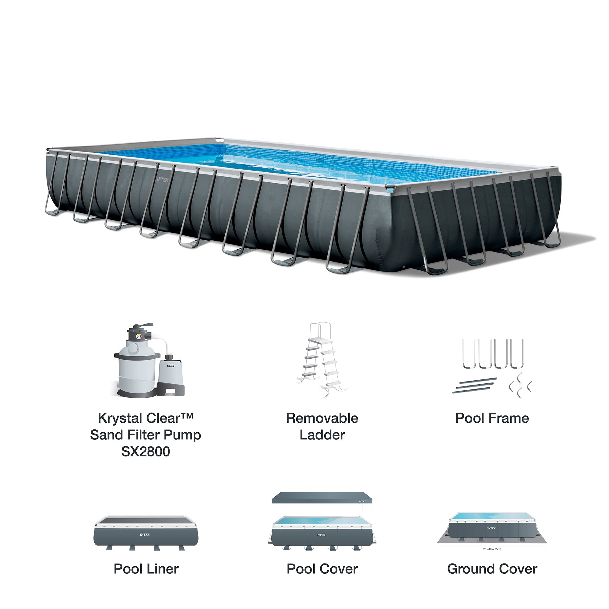 Intex 32'x16'x52" Ultra XTR Swimming Pool Set with 3 Inflatable Recliner Floats