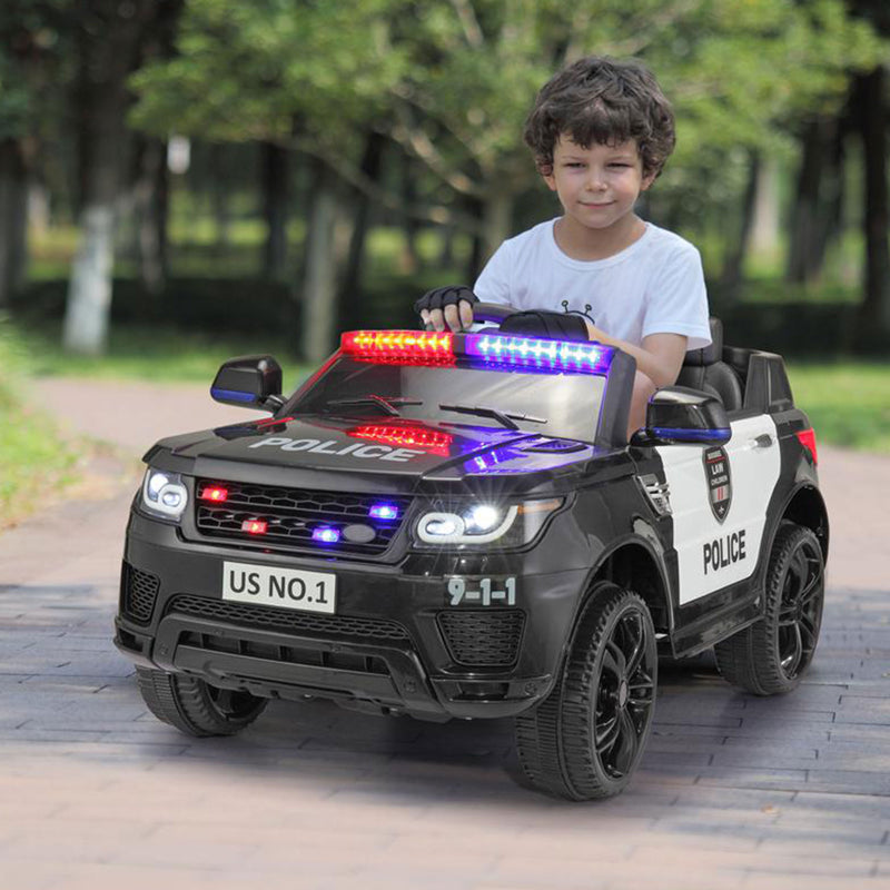 TOBBI 12 Volt Battery Powered Ride On Police SUV for Kids (For Parts)