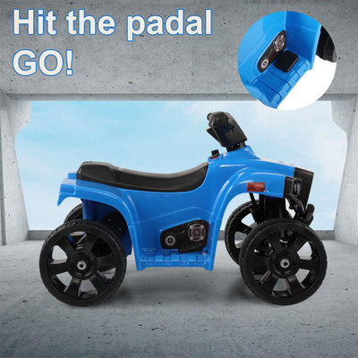 TOBBI 6V Kids Electric/Battery Ride On 4 Wheel ATV Quad Vehicle, Blue(For Parts)