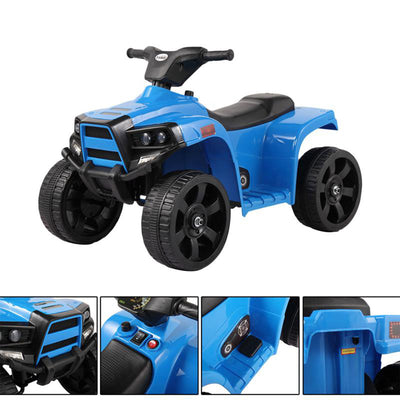 TOBBI 6V Kids Electric/Battery Ride On 4 Wheel ATV Quad Vehicle, Blue(For Parts)