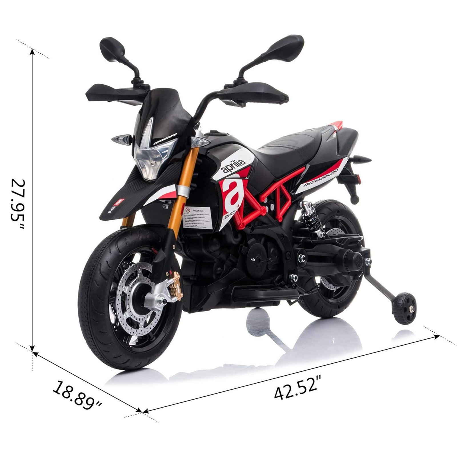 TOBBI Battery Powered Ride On Aprilia Motorcycle for Ages 3+, Black (For Parts) - VMInnovations