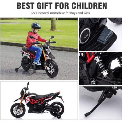 TOBBI Battery Powered Ride On Aprilia Motorcycle for Ages 3+, Black (For Parts) - VMInnovations