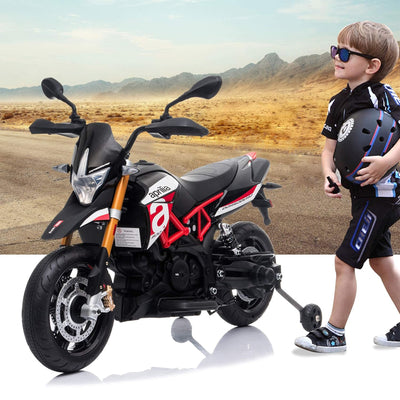 TOBBI Battery Powered Ride On Aprilia Motorcycle for Ages 3+, Black (For Parts) - VMInnovations