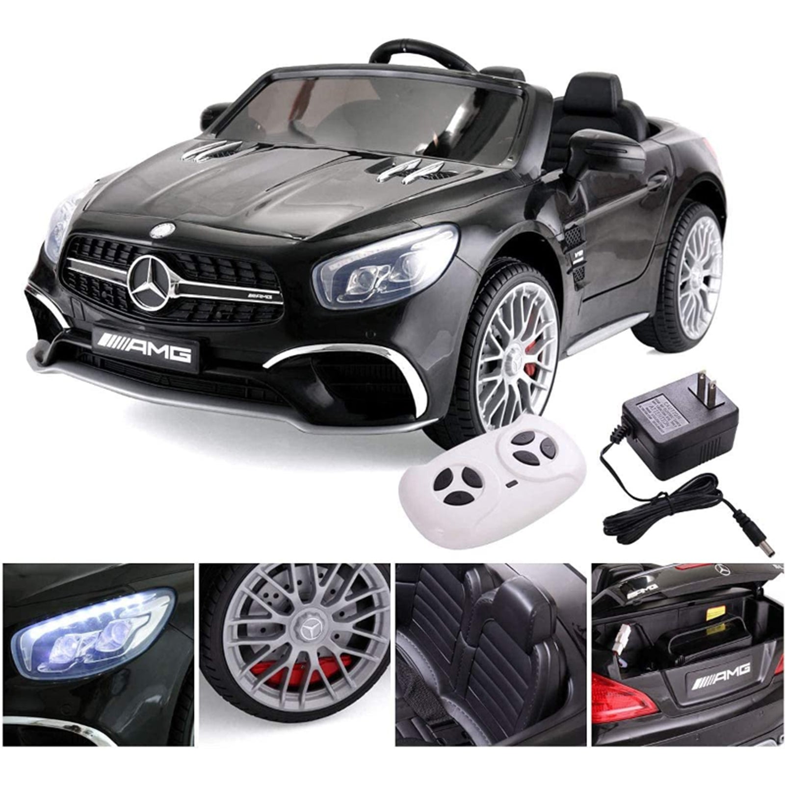 TOBBI Kids Rechargeable Battery Ride On Mercedes Benz w/Remote, Black (Open Box) - VMInnovations