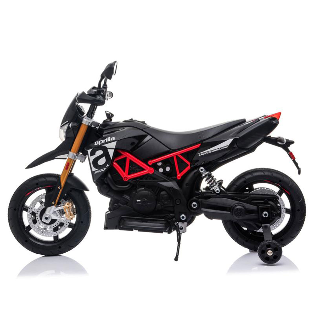 TOBBI Battery Powered Ride On Aprilia Motorcycle for Ages 3 Years and Up, Black
