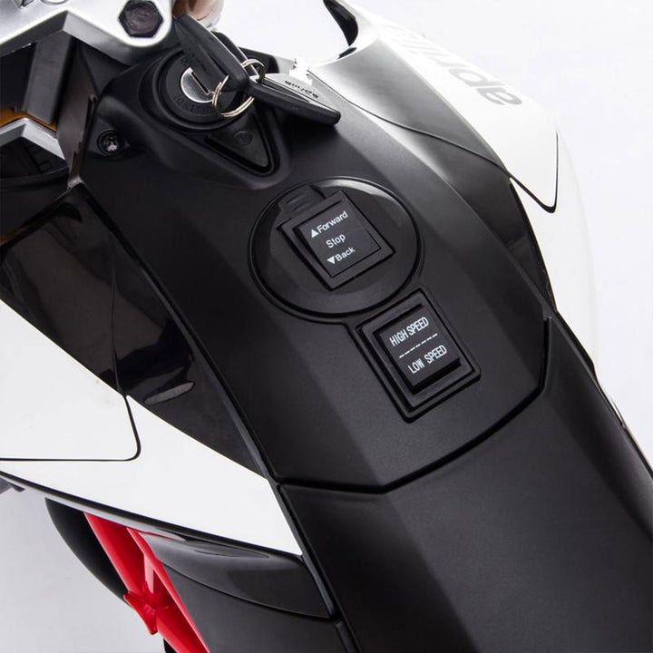 TOBBI Battery Powered Ride On Aprilia Motorcycle, Black (For Parts) - VMInnovations