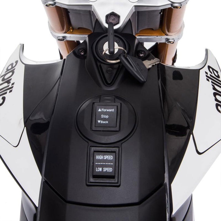 TOBBI Battery Powered Ride On Aprilia Motorcycle, Black (For Parts) - VMInnovations
