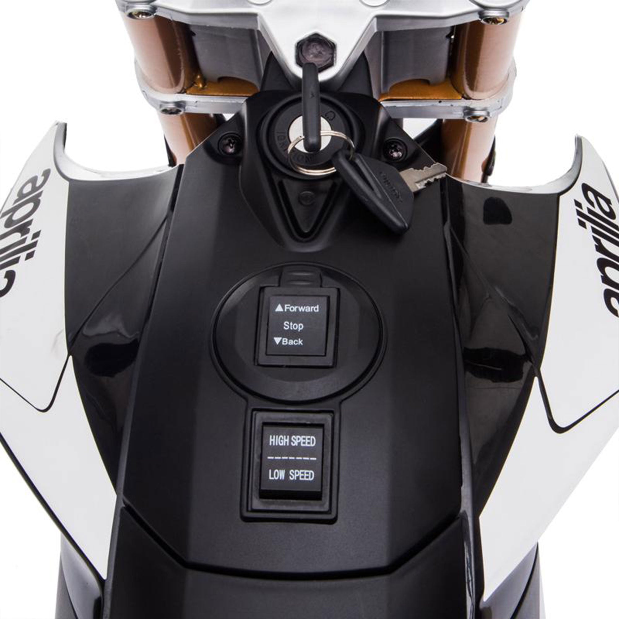 TOBBI Battery Powered Ride On Aprilia Motorcycle, Black (For Parts) - VMInnovations