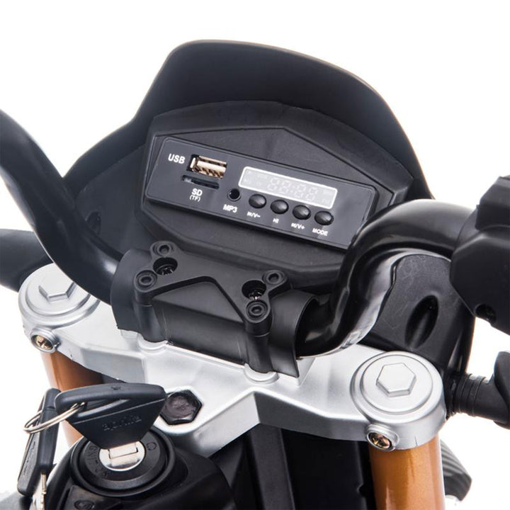 TOBBI Battery Powered Ride On Aprilia Motorcycle, Black (For Parts) - VMInnovations