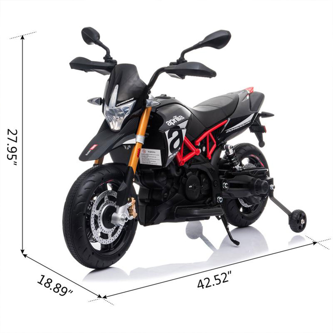 TOBBI Battery Powered Ride On Aprilia Motorcycle, Black (For Parts) - VMInnovations