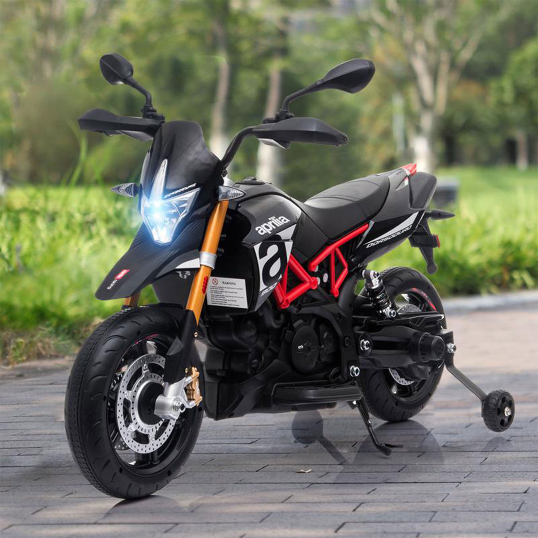 TOBBI Battery Powered Ride On Aprilia Motorcycle, Black (For Parts) - VMInnovations